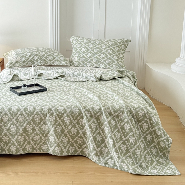 91家纺网 家纺一手货源 找家纺 乐家毛巾被（工厂自产自销） 2026新款精梳安心棉色织提花床盖毛巾被两用 花屿床盖