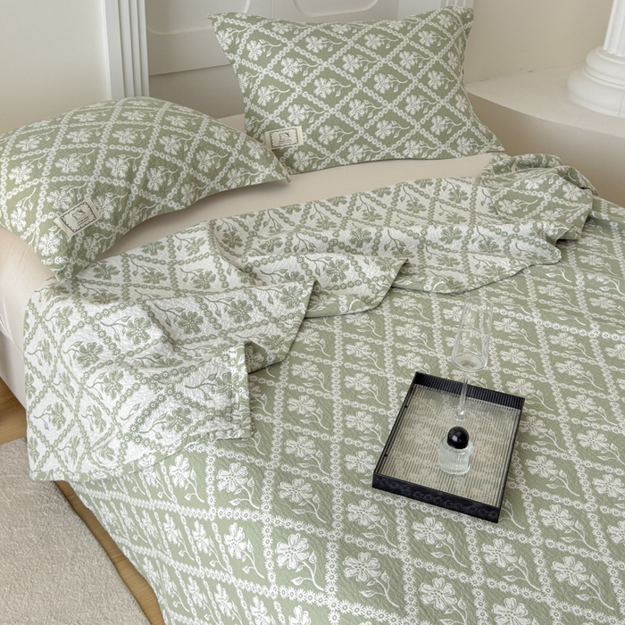 91家纺网 家纺一手货源 找家纺 乐家毛巾被（工厂自产自销） 2026新款精梳安心棉色织提花床盖毛巾被两用 花屿床盖