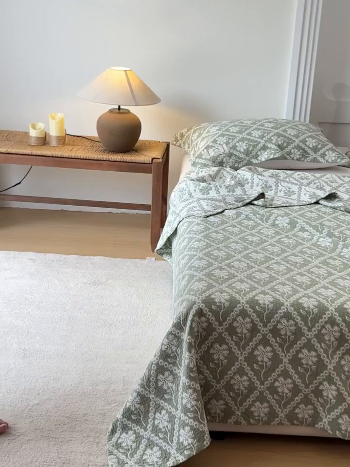 91家纺网 家纺一手货源 找家纺 乐家毛巾被（工厂自产自销） 2026新款精梳安心棉色织提花床盖毛巾被两用 花屿床盖