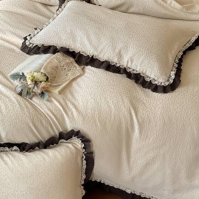 91家纺网 家纺一手货源 找家纺 （总）玛奇朵 2026新款法式复古棉麻提花四件套-花茹梦