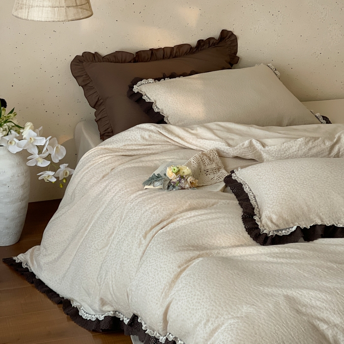 91家纺网 家纺一手货源 找家纺 （总）玛奇朵 2026新款法式复古棉麻提花四件套-花茹梦