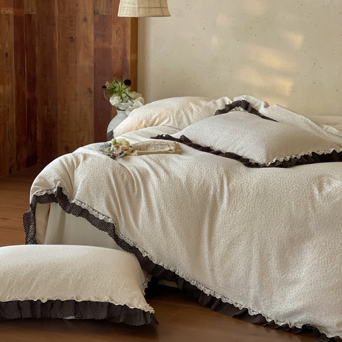 91家纺网 家纺一手货源 找家纺 （总）玛奇朵 2026新款法式复古棉麻提花四件套-花茹梦