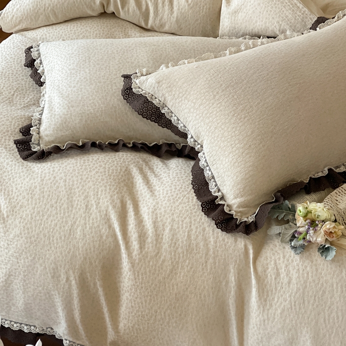 91家纺网 家纺一手货源 找家纺 （总）玛奇朵 2026新款法式复古棉麻提花四件套-花茹梦