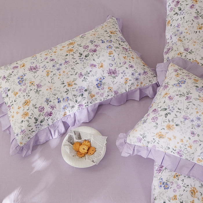 91家纺网 家纺一手货源 找家纺 （总）一米阳光 2026年春夏新款小清新花边款全棉纯棉四件套