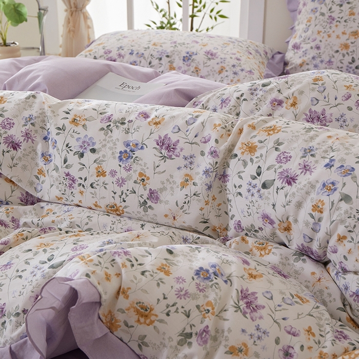 91家纺网 家纺一手货源 找家纺 （总）一米阳光 2026年春夏新款小清新花边款全棉纯棉四件套