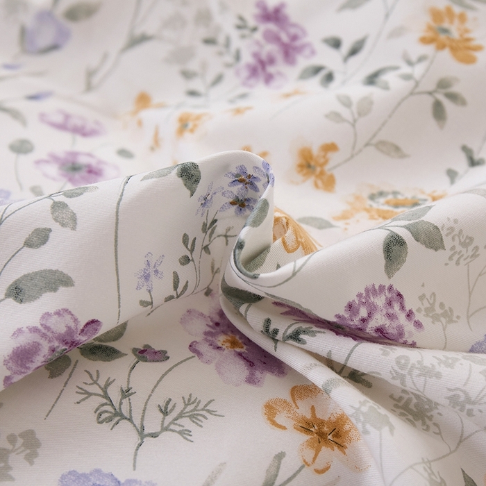 91家纺网 家纺一手货源 找家纺 一米阳光 2026年春夏新款小清新花边款全棉纯棉四件套 阿紫