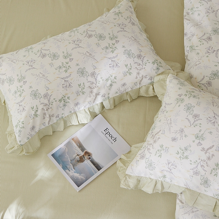 91家纺网 家纺一手货源 找家纺 一米阳光 2026年春夏新款小清新花边款全棉纯棉四件套 初春