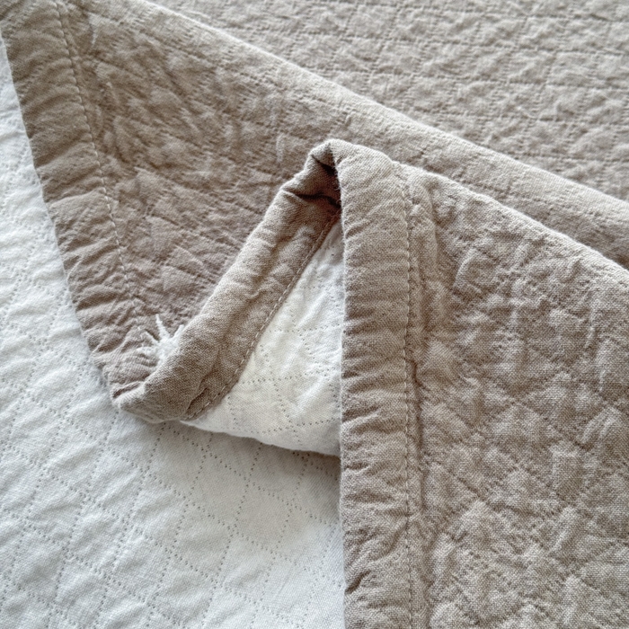 91家纺网 家纺一手货源 找家纺 乐家毛巾被（工厂自产自销） 2026新款精梳安心棉色织提花床盖毛巾被两用 星月床盖