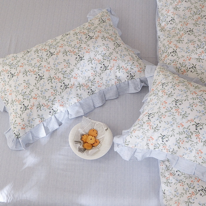 91家纺网 家纺一手货源 找家纺 一米阳光 2026年春夏新款小清新花边款全棉纯棉四件套 楚宜