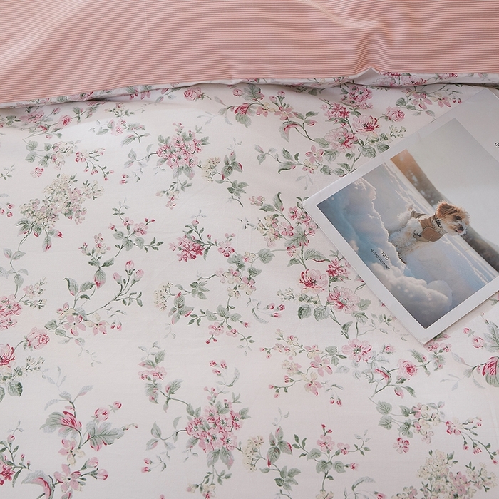 91家纺网 家纺一手货源 找家纺 一米阳光 2026年春夏新款小清新花边款全棉纯棉四件套 洛克庄园