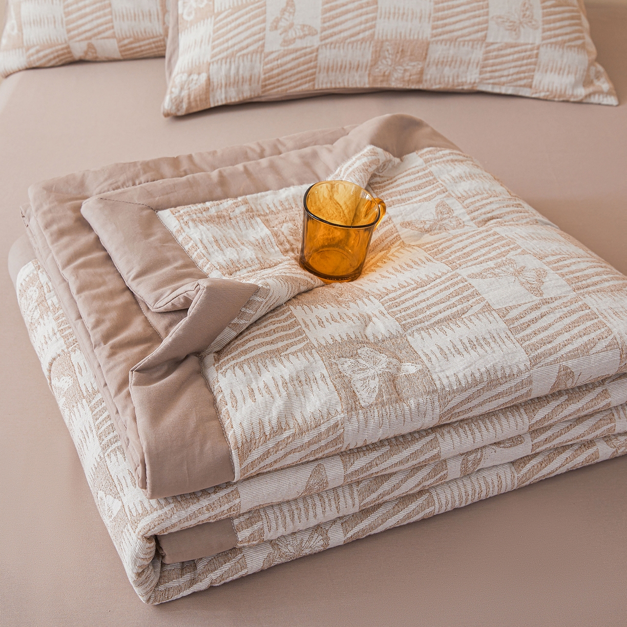 91家纺网 家纺一手货源 找家纺 （总）乐家毛巾被（工厂自产自销） 2026新款全棉色织三层提花夏季大豆纤维被