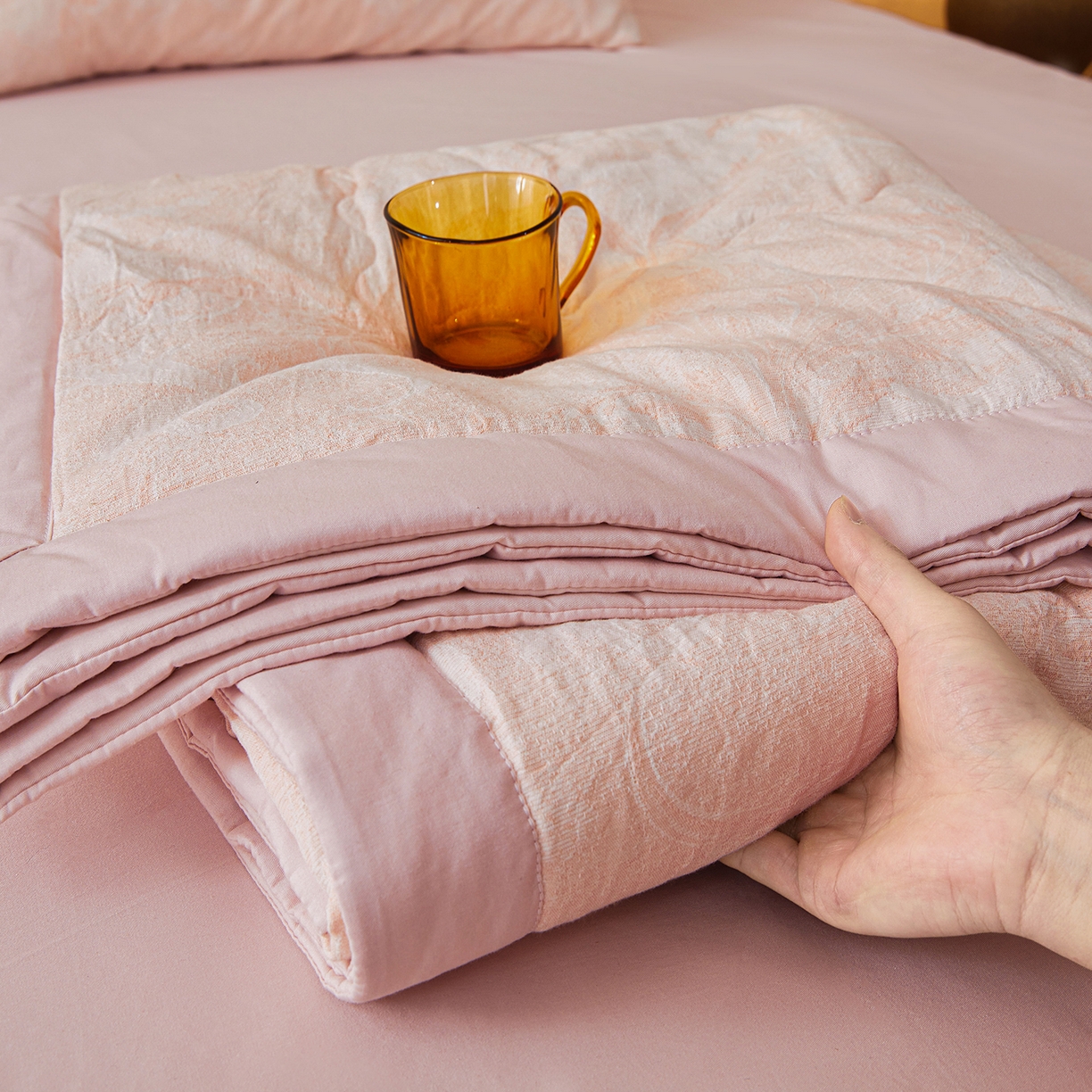 91家纺网 家纺一手货源 找家纺 （总）乐家毛巾被（工厂自产自销） 2026新款全棉色织三层提花夏季大豆纤维被