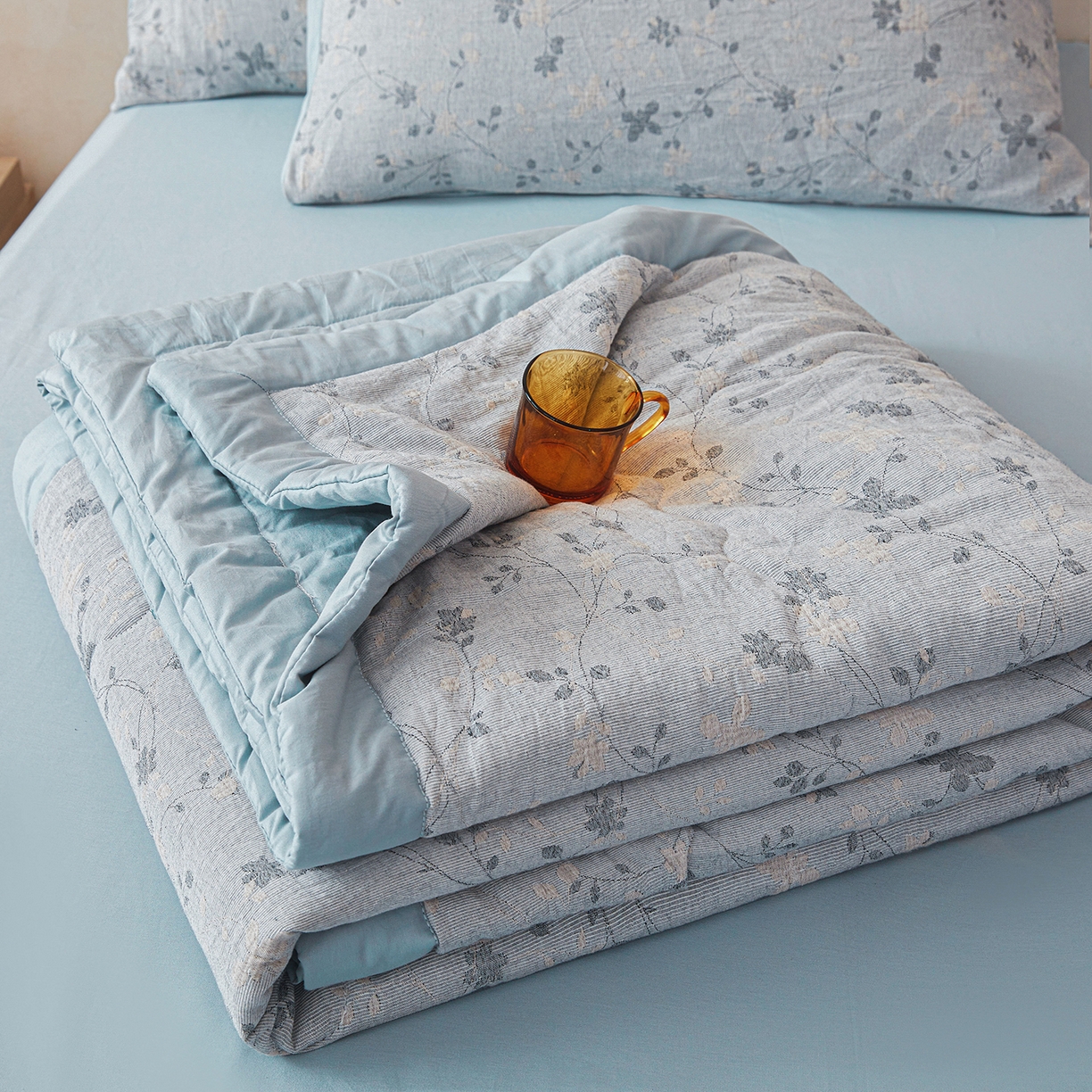 91家纺网 家纺一手货源 找家纺 （总）乐家毛巾被（工厂自产自销） 2026新款全棉色织三层提花夏季大豆纤维被