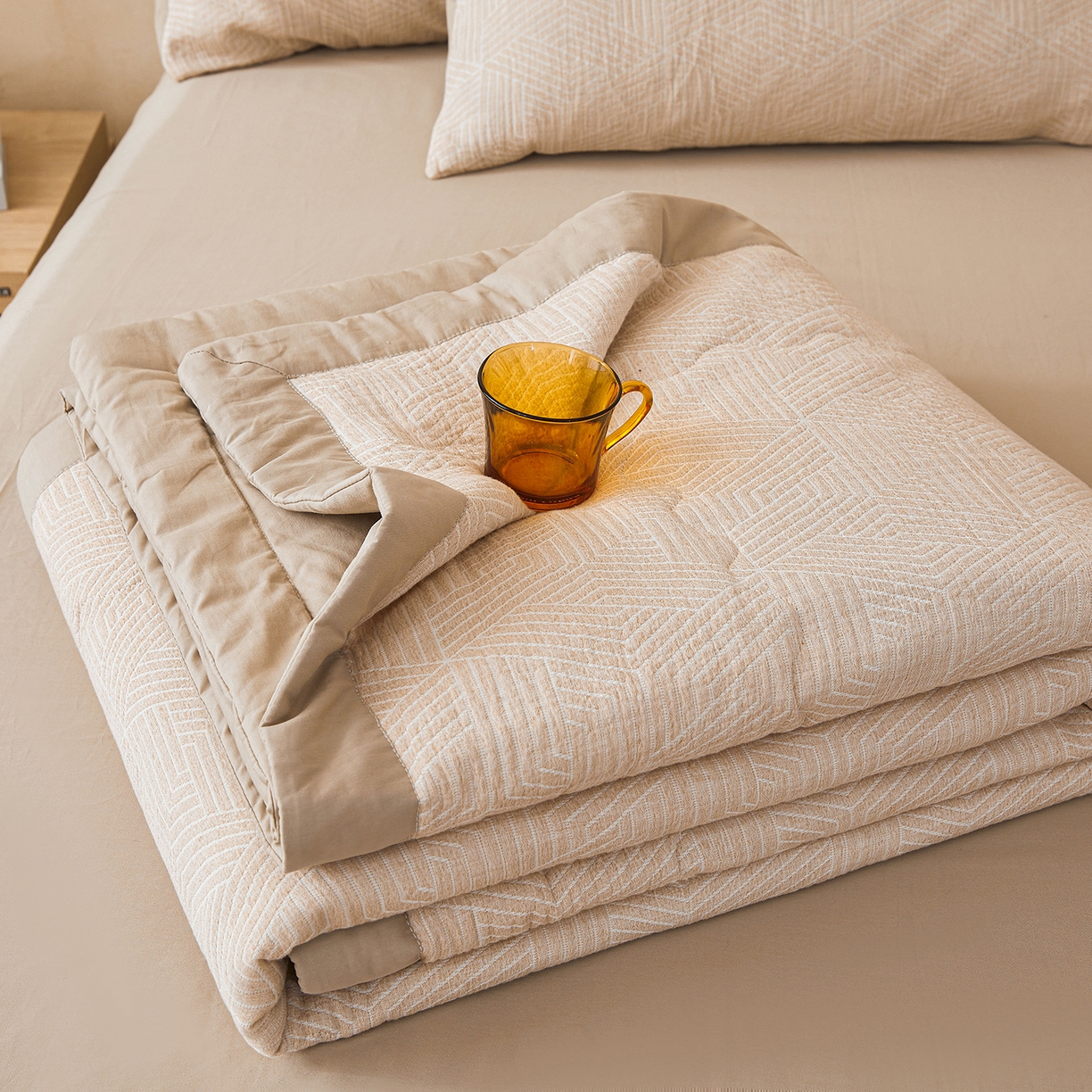 91家纺网 家纺一手货源 找家纺 （总）乐家毛巾被（工厂自产自销） 2026新款全棉色织三层提花夏季大豆纤维被