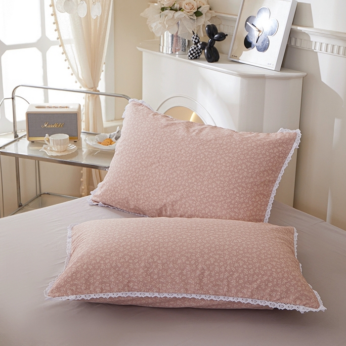 91家纺网 家纺一手货源 找家纺 （总）一米阳光 2026年春夏新款小清新白色小花边全棉纯棉四件套