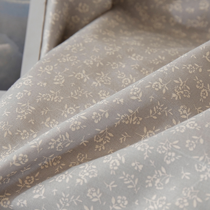 91家纺网 家纺一手货源 找家纺 一米阳光 2026年春夏新款小清新白色小花边全棉纯棉四件套 古堡花园~浅灰