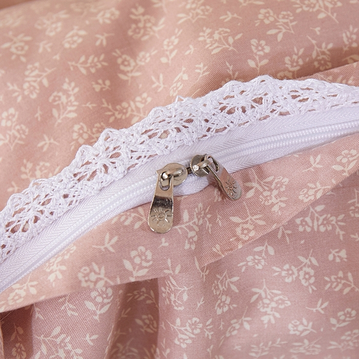 91家纺网 家纺一手货源 找家纺 （总）一米阳光 2026年春夏新款小清新白色小花边全棉纯棉四件套