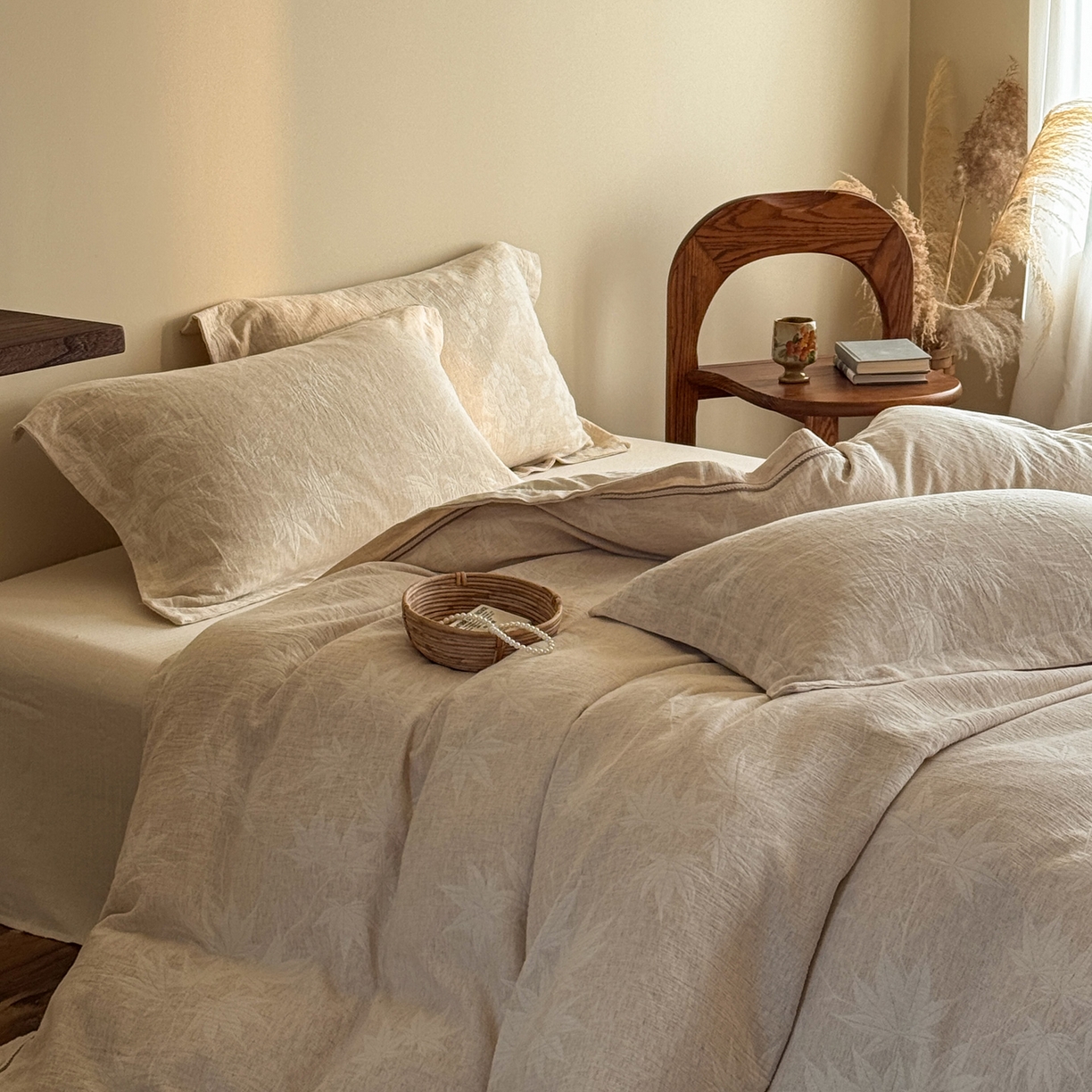 91家纺网 家纺一手货源 找家纺 （总）澳萝拉 2026新款棉麻提花压边四件套