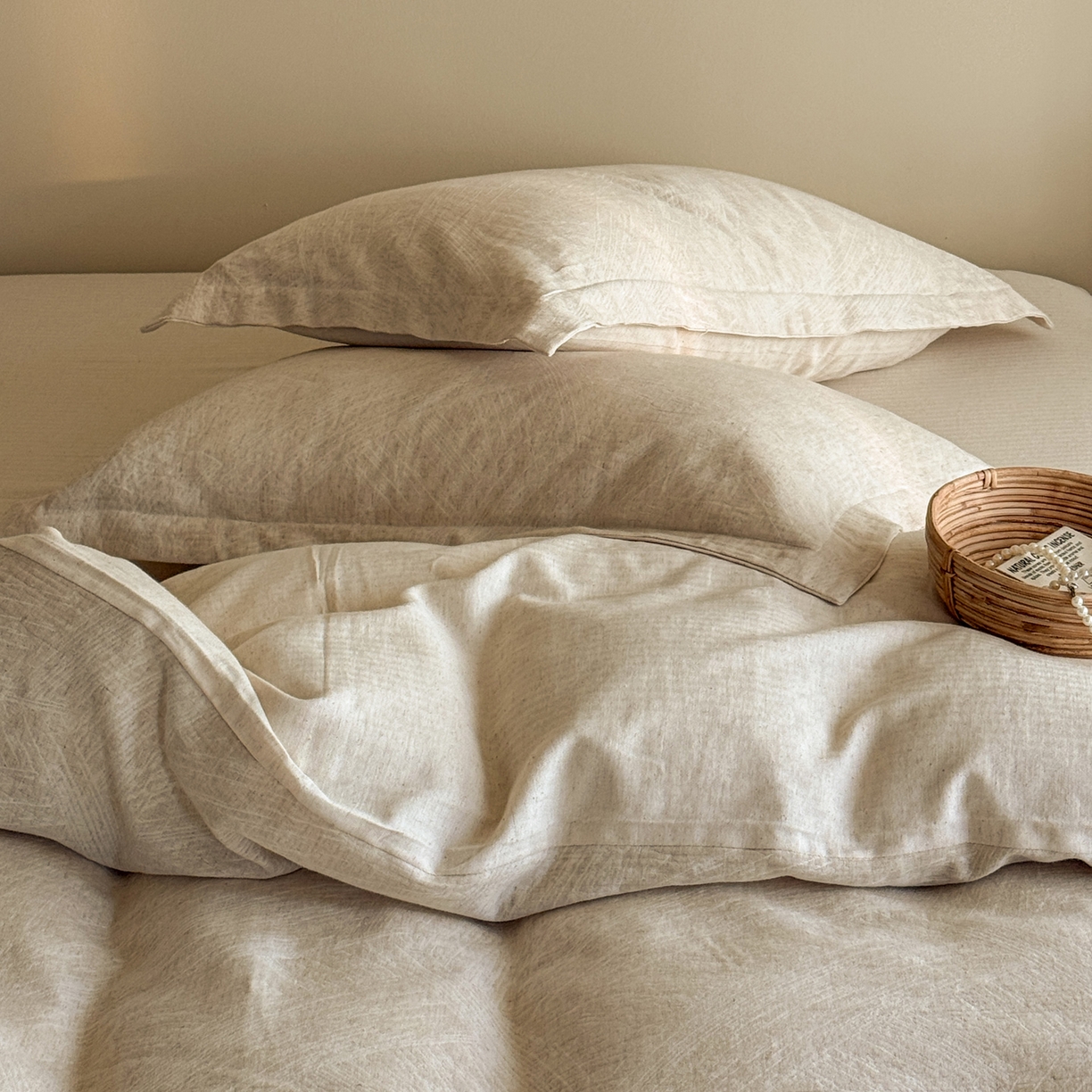 91家纺网 家纺一手货源 找家纺 澳萝拉 2026新款棉麻提花压边四件套 流光