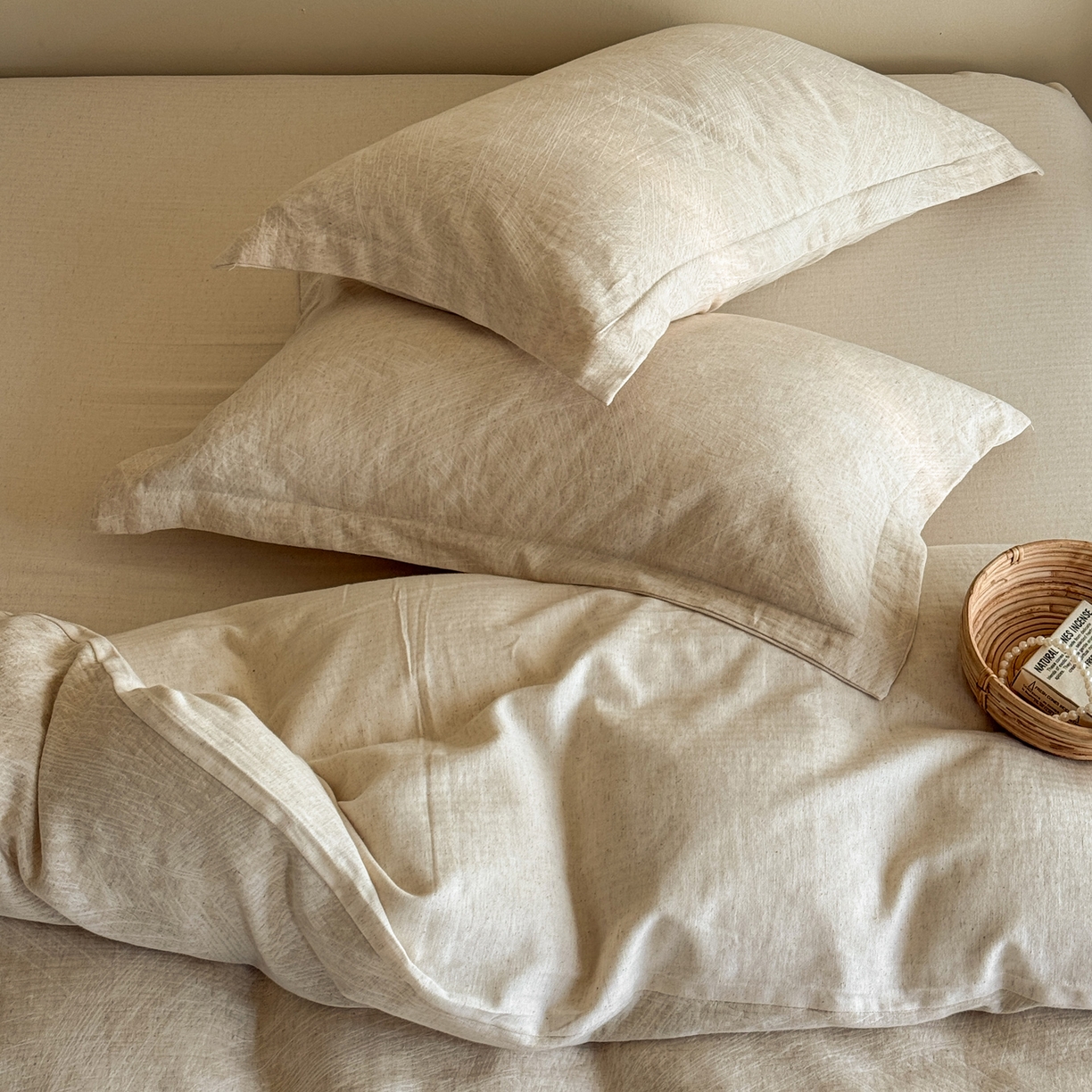 91家纺网 家纺一手货源 找家纺 澳萝拉 2026新款棉麻提花压边四件套 流光