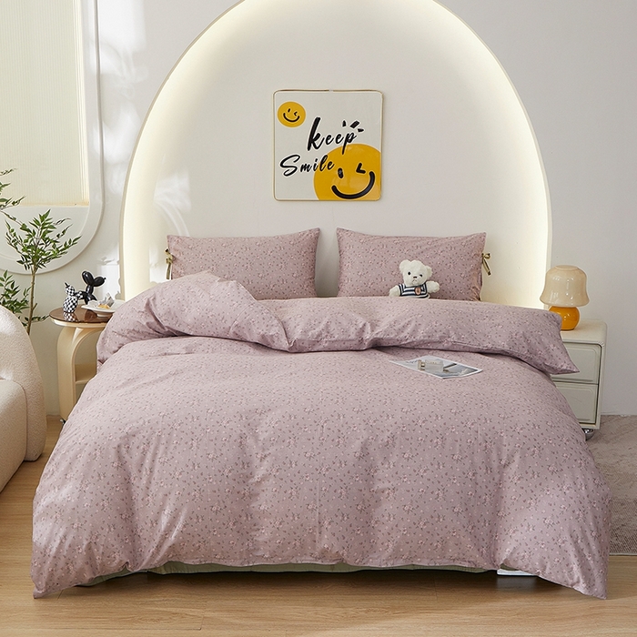 91家纺网 家纺一手货源 找家纺 （总）一米阳光 2026年春夏新款小清新蝴蝶结绑带款全棉纯棉四件套