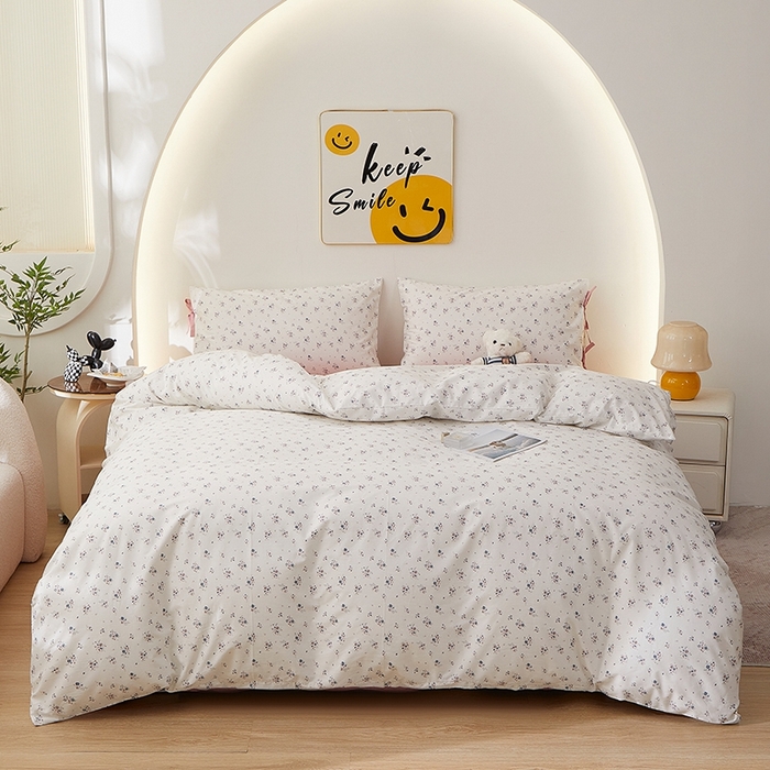 一米阳光 2026年春夏新款小清新蝴蝶结绑带款全棉纯棉四件套 织梦