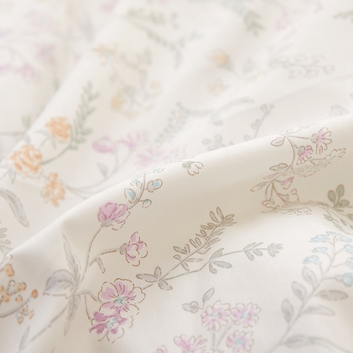 91家纺网 家纺一手货源 找家纺 一米阳光 2026年春夏新款小清新蝴蝶结绑带款全棉纯棉四件套 浅影