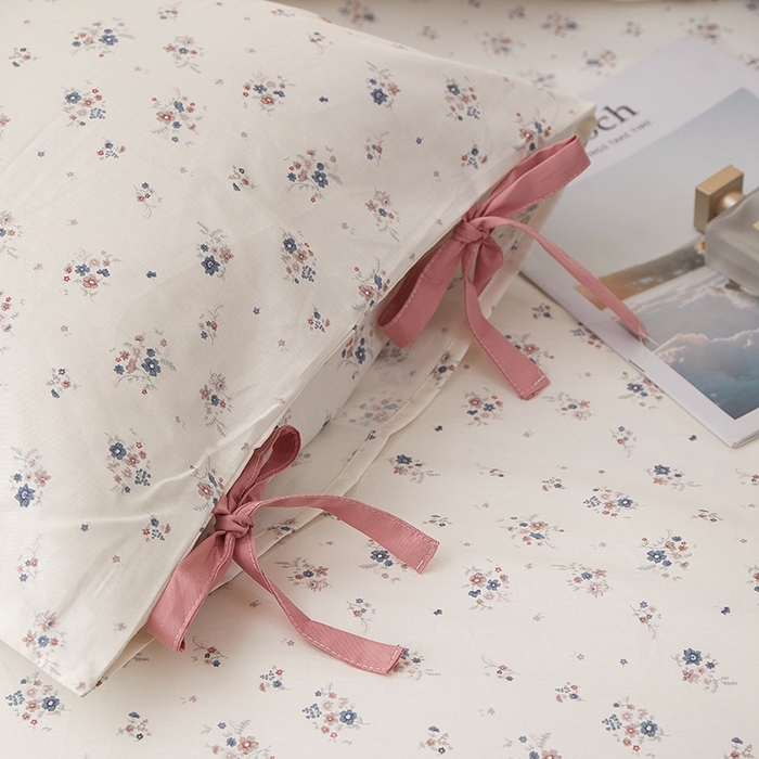 91家纺网 家纺一手货源 找家纺 一米阳光 2026年春夏新款小清新蝴蝶结绑带款全棉纯棉四件套 织梦