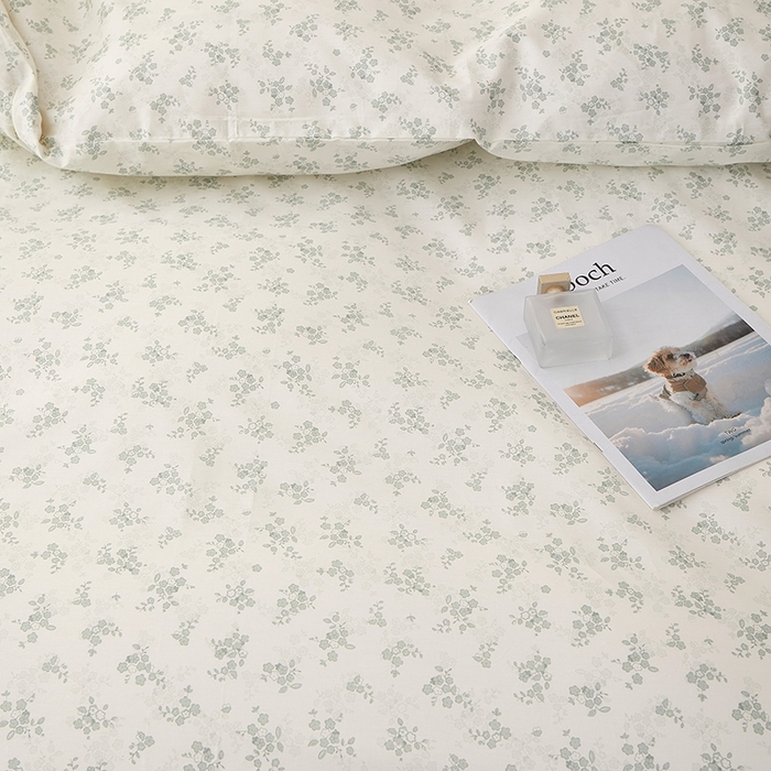 91家纺网 家纺一手货源 找家纺 一米阳光 2026年春夏新款小清新蝴蝶结绑带款全棉纯棉四件套 徐徐花开