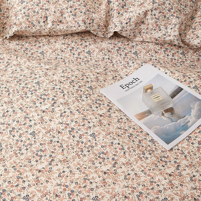 91家纺网 家纺一手货源 找家纺 一米阳光 2026年春夏新款小清新蝴蝶结绑带款全棉纯棉四件套 星辰蔷薇