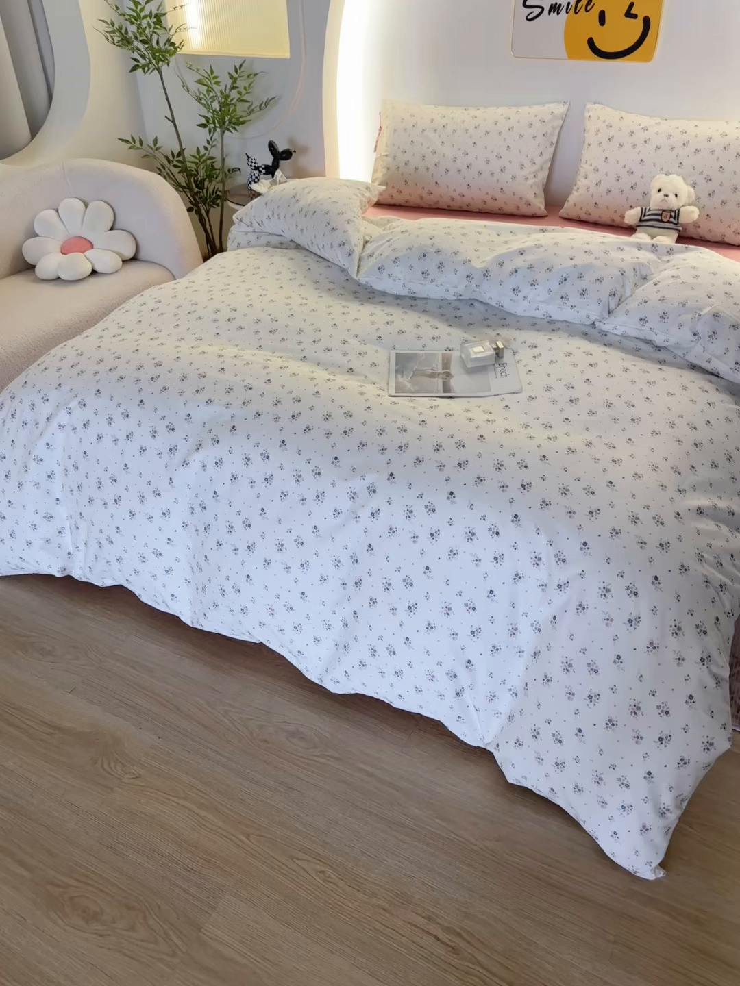 91家纺网 家纺一手货源 找家纺 一米阳光 2026年春夏新款小清新蝴蝶结绑带款全棉纯棉四件套 织梦