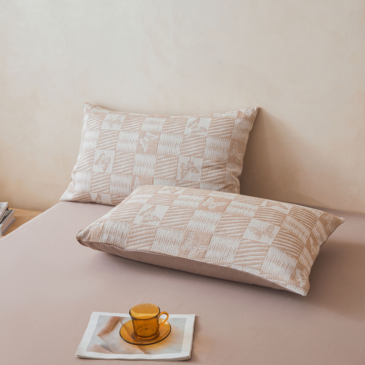 91家纺网 家纺一手货源 找家纺 乐家毛巾被（工厂自产自销） 2026新款全棉色织三层提花夏季大豆纤维被 方格蝴蝶