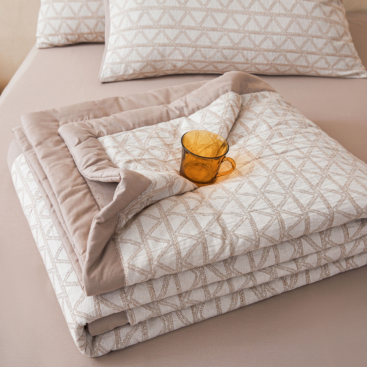 乐家毛巾被（工厂自产自销） 2026新款全棉色织三层提花夏季大豆纤维被 菱韵