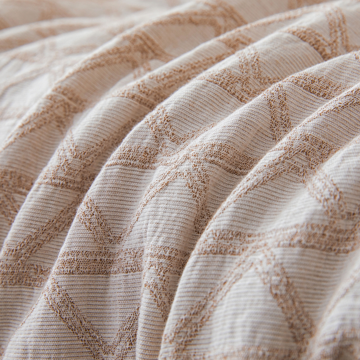 91家纺网 家纺一手货源 找家纺 乐家毛巾被（工厂自产自销） 2026新款全棉色织三层提花夏季大豆纤维被 菱韵