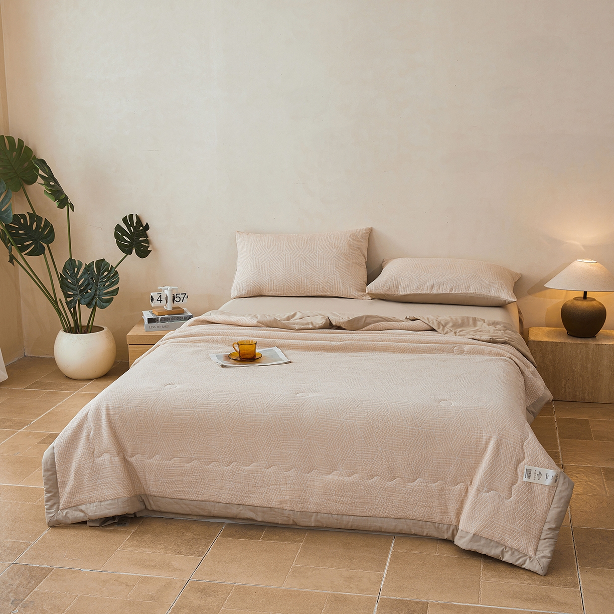 91家纺网 家纺一手货源 找家纺 乐家毛巾被（工厂自产自销） 2026新款全棉色织三层提花夏季大豆纤维被 迷宫