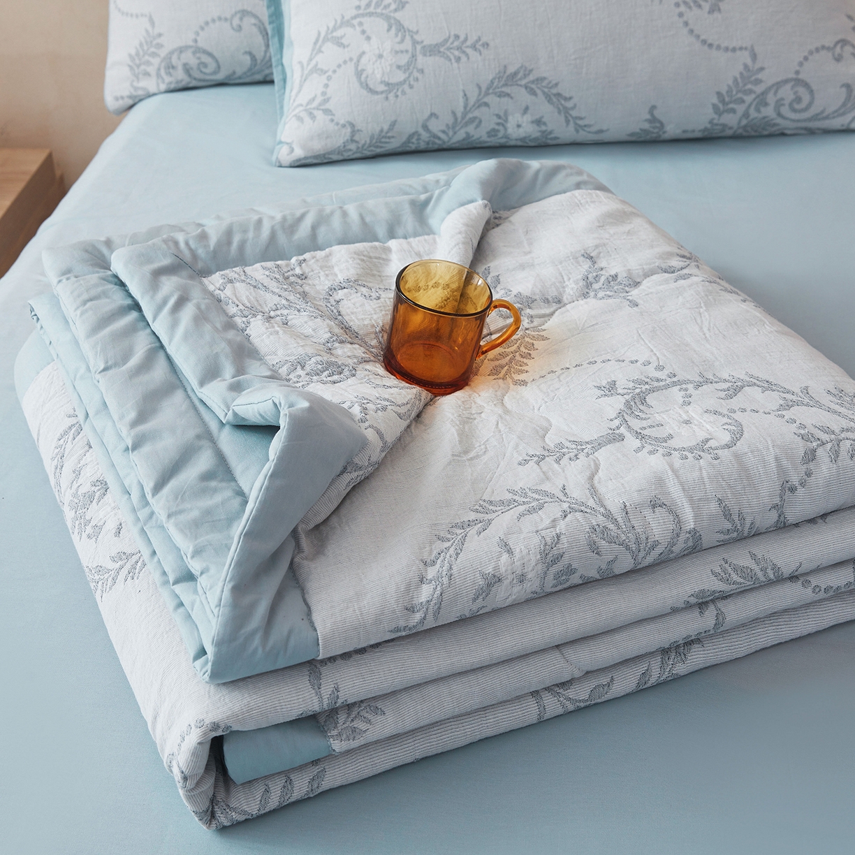 乐家毛巾被（工厂自产自销） 2026新款全棉色织三层提花夏季大豆纤维被 迷雾