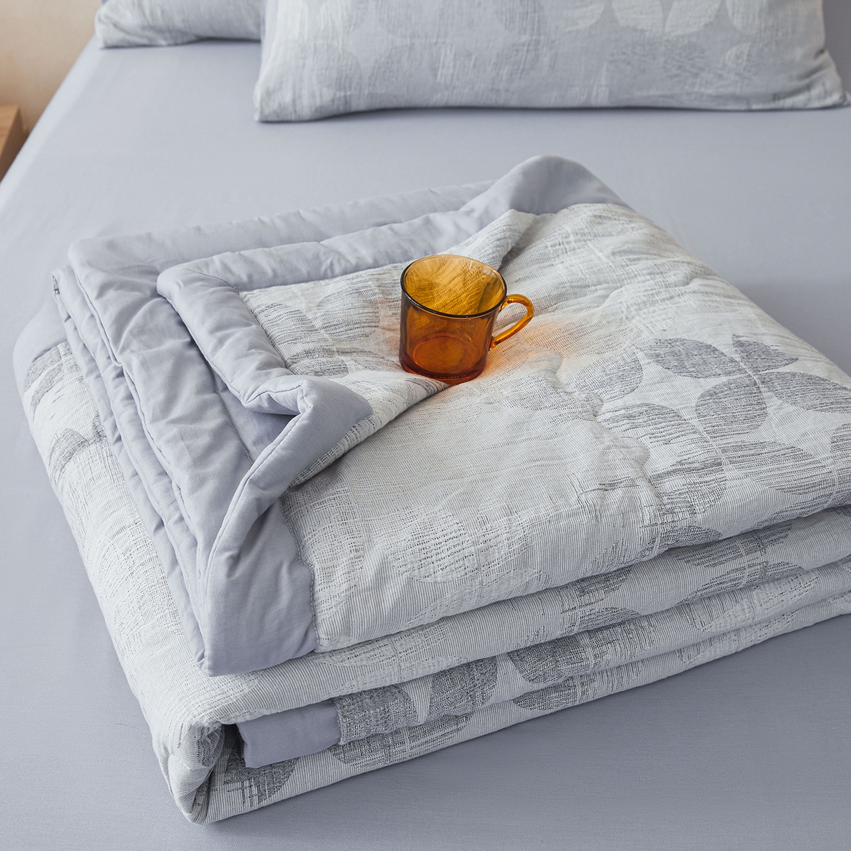 乐家毛巾被（工厂自产自销） 2026新款全棉色织三层提花夏季大豆纤维被 青枝绿叶