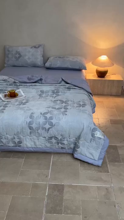 91家纺网 家纺一手货源 找家纺 乐家毛巾被（工厂自产自销） 2026新款全棉色织三层提花夏季大豆纤维被 青枝绿叶