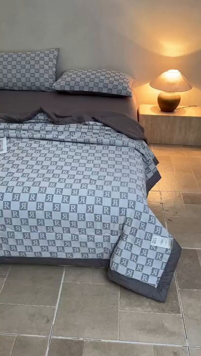 91家纺网 家纺一手货源 找家纺 乐家毛巾被（工厂自产自销） 2026新款全棉色织三层提花夏季大豆纤维被 轻奢R