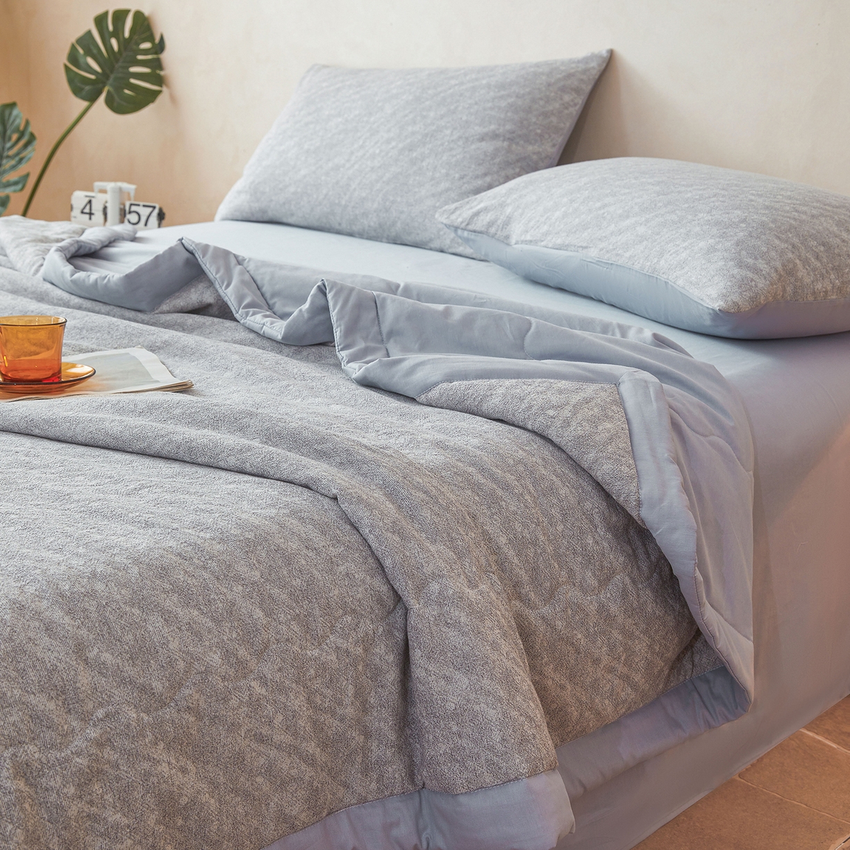 91家纺网 家纺一手货源 找家纺 乐家毛巾被（工厂自产自销） 2026新款全棉色织三层提花夏季大豆纤维被 素影繁花