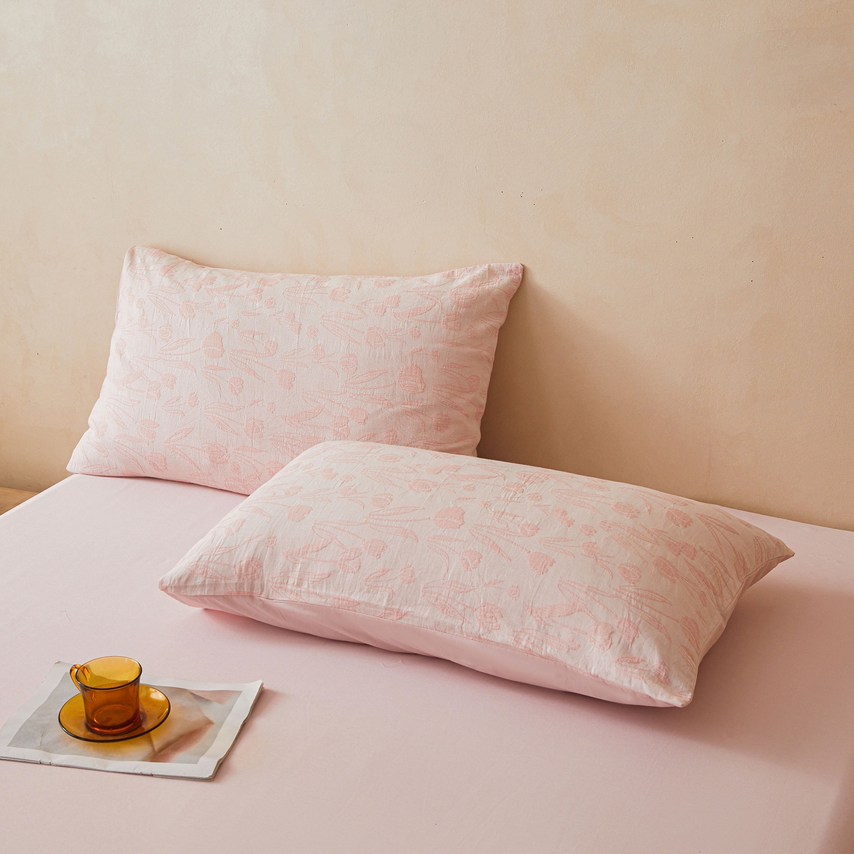 91家纺网 家纺一手货源 找家纺 乐家毛巾被（工厂自产自销） 2026新款全棉色织三层提花夏季大豆纤维被 胭粉