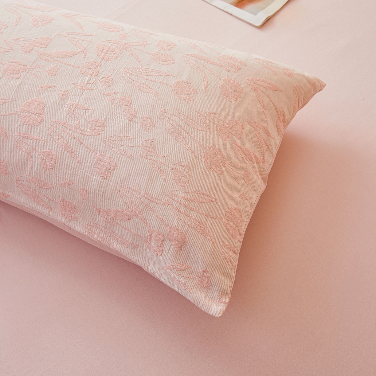 91家纺网 家纺一手货源 找家纺 乐家毛巾被（工厂自产自销） 2026新款全棉色织三层提花夏季大豆纤维被 胭粉