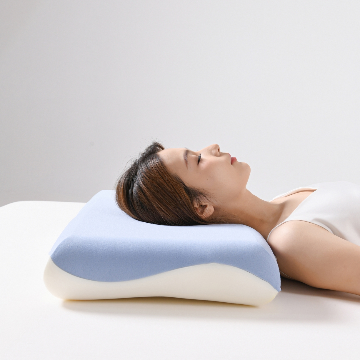 91家纺网 家纺一手货源 找家纺 （总）优芯选 2026新款零压力记忆枕某朵同款酒店记忆棉枕芯深睡眠云朵双芯蓝白Pro零压记忆棉枕头