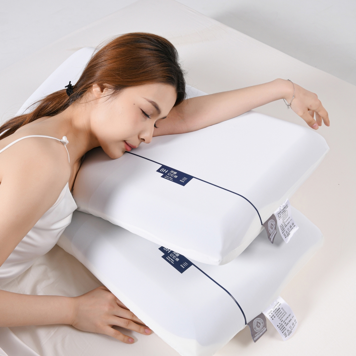 91家纺网 家纺一手货源 找家纺 （总）优芯选 2026新款零压力记忆枕某朵同款酒店记忆棉枕芯深睡眠云朵双芯蓝白Pro零压记忆棉枕头