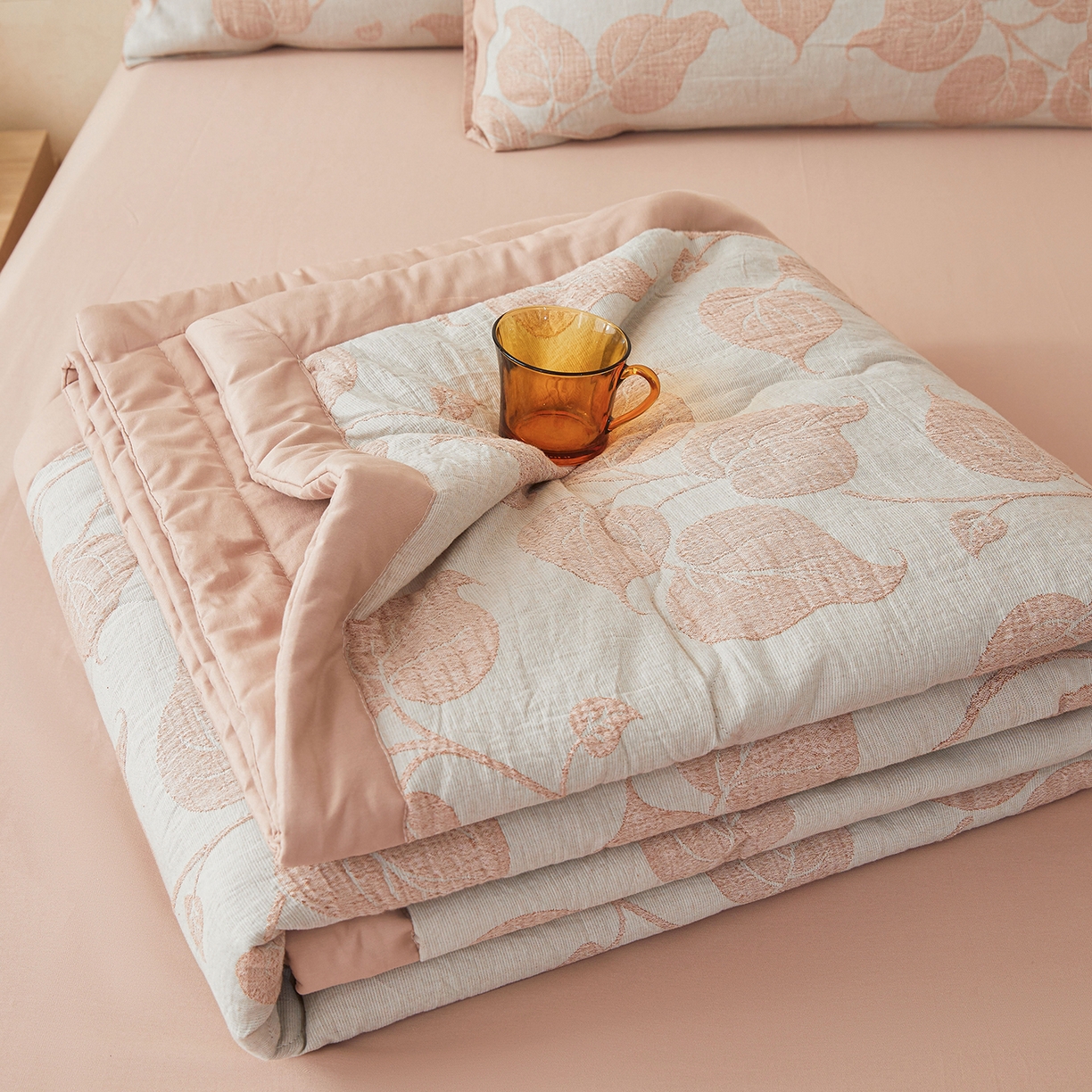 乐家毛巾被（工厂自产自销） 2026新款全棉色织三层提花夏季大豆纤维被 枝繁叶茂