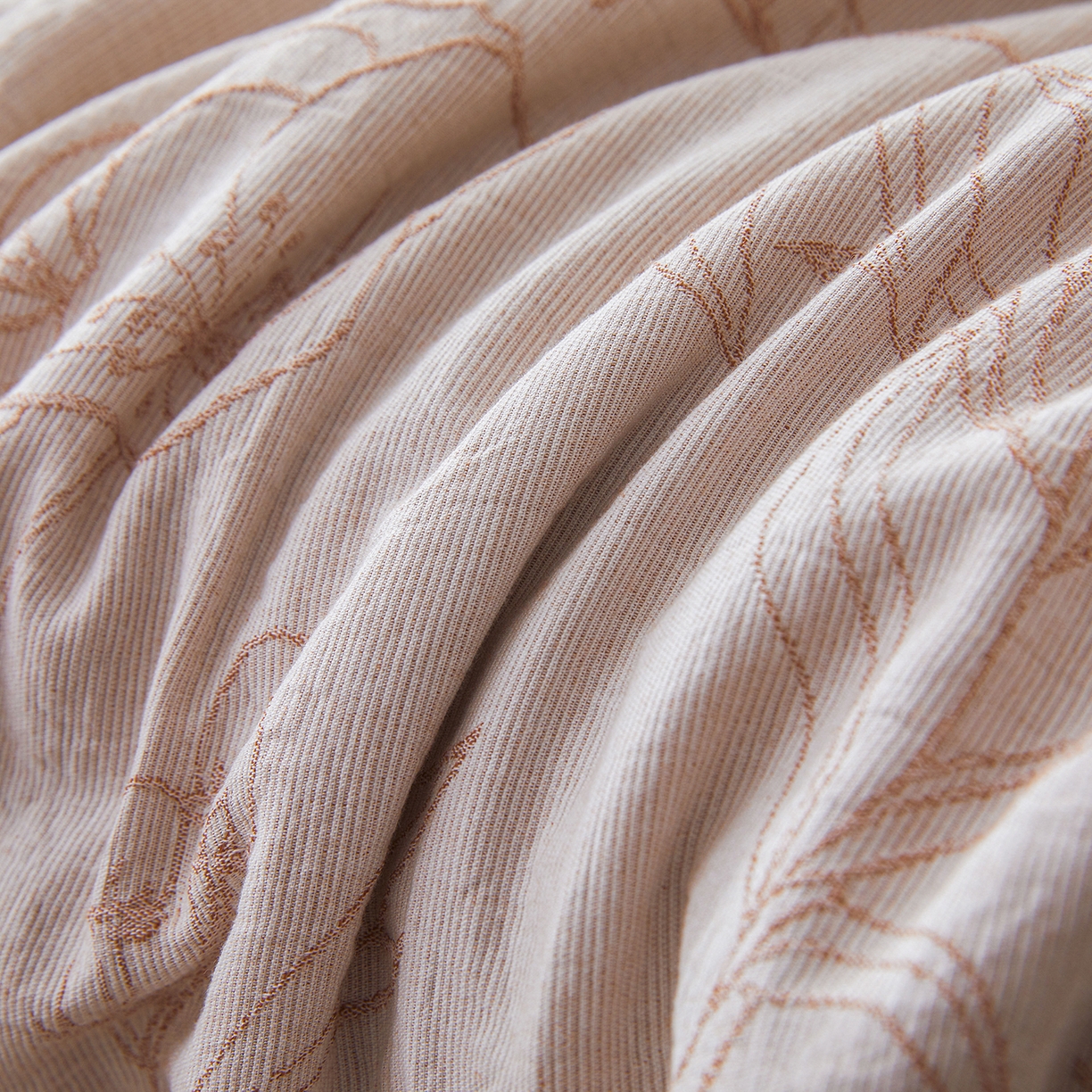 91家纺网 家纺一手货源 找家纺 乐家毛巾被（工厂自产自销） 2026新款全棉色织三层提花夏季大豆纤维被 枝间花语