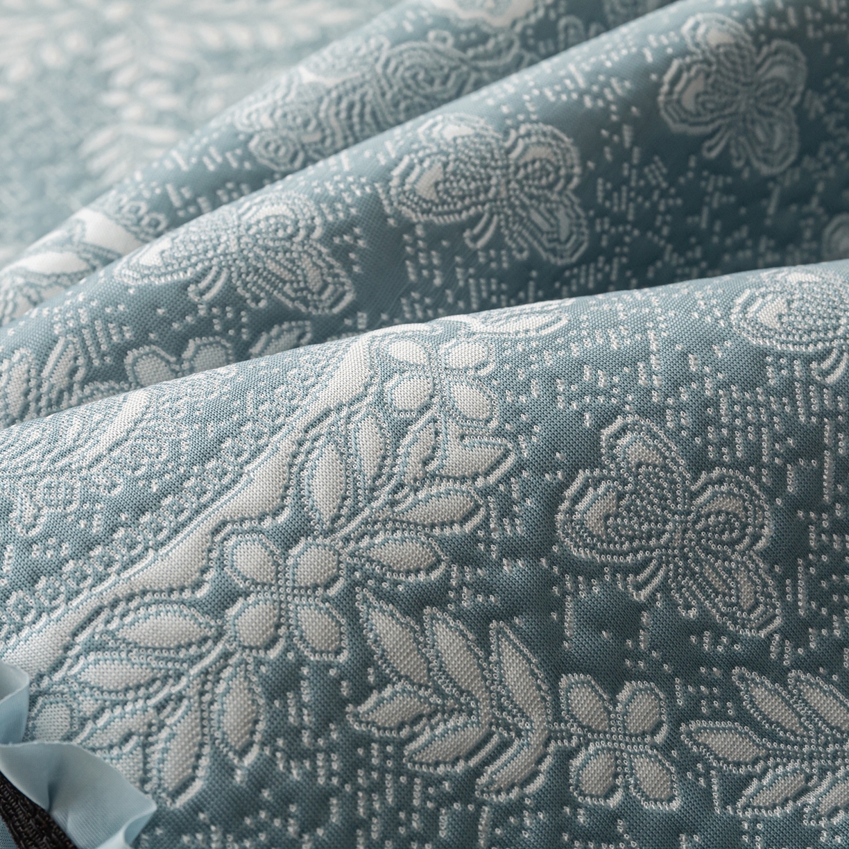 91家纺网 家纺一手货源 找家纺 雅居纺家纺 2026新款花间蝶梦款凉感床裙凉席席子 花间蝶梦-蓝