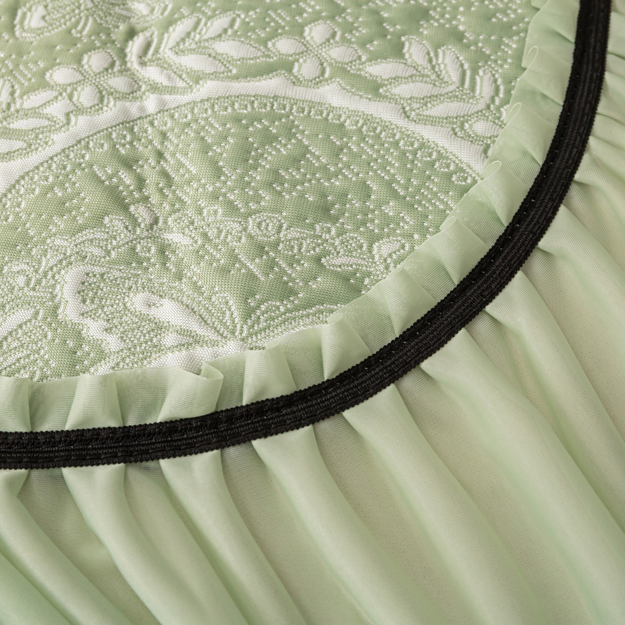 91家纺网 家纺一手货源 找家纺 雅居纺家纺 2026新款花间蝶梦款凉感床裙凉席席子 花间蝶梦-绿