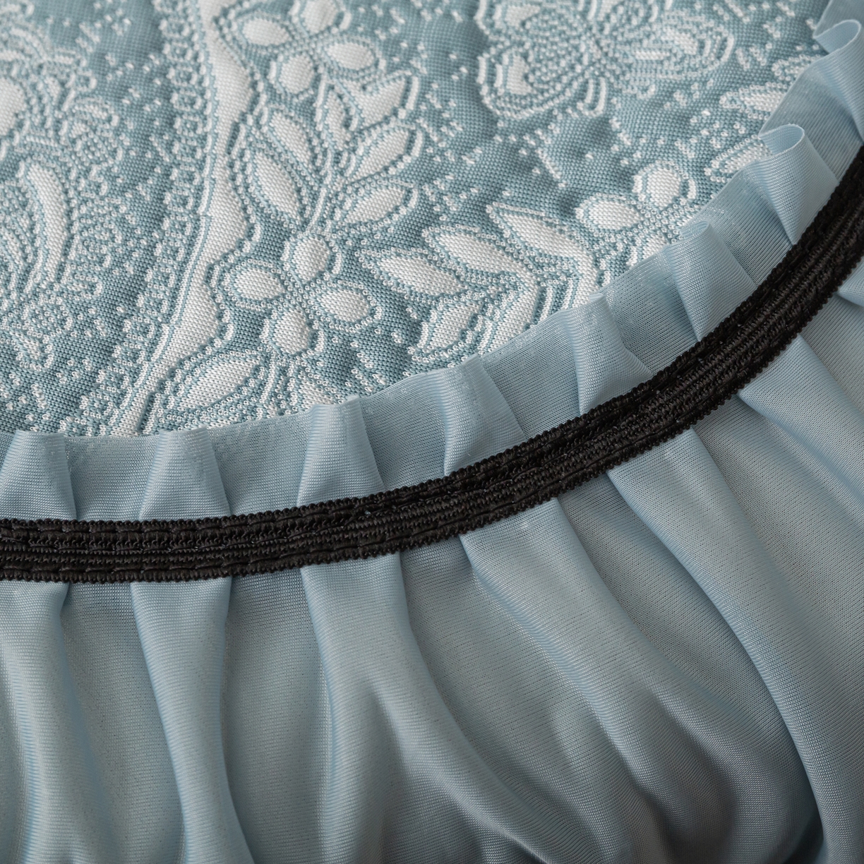 91家纺网 家纺一手货源 找家纺 雅居纺家纺 2026新款花间蝶梦款凉感床裙凉席席子 花间蝶梦-蓝