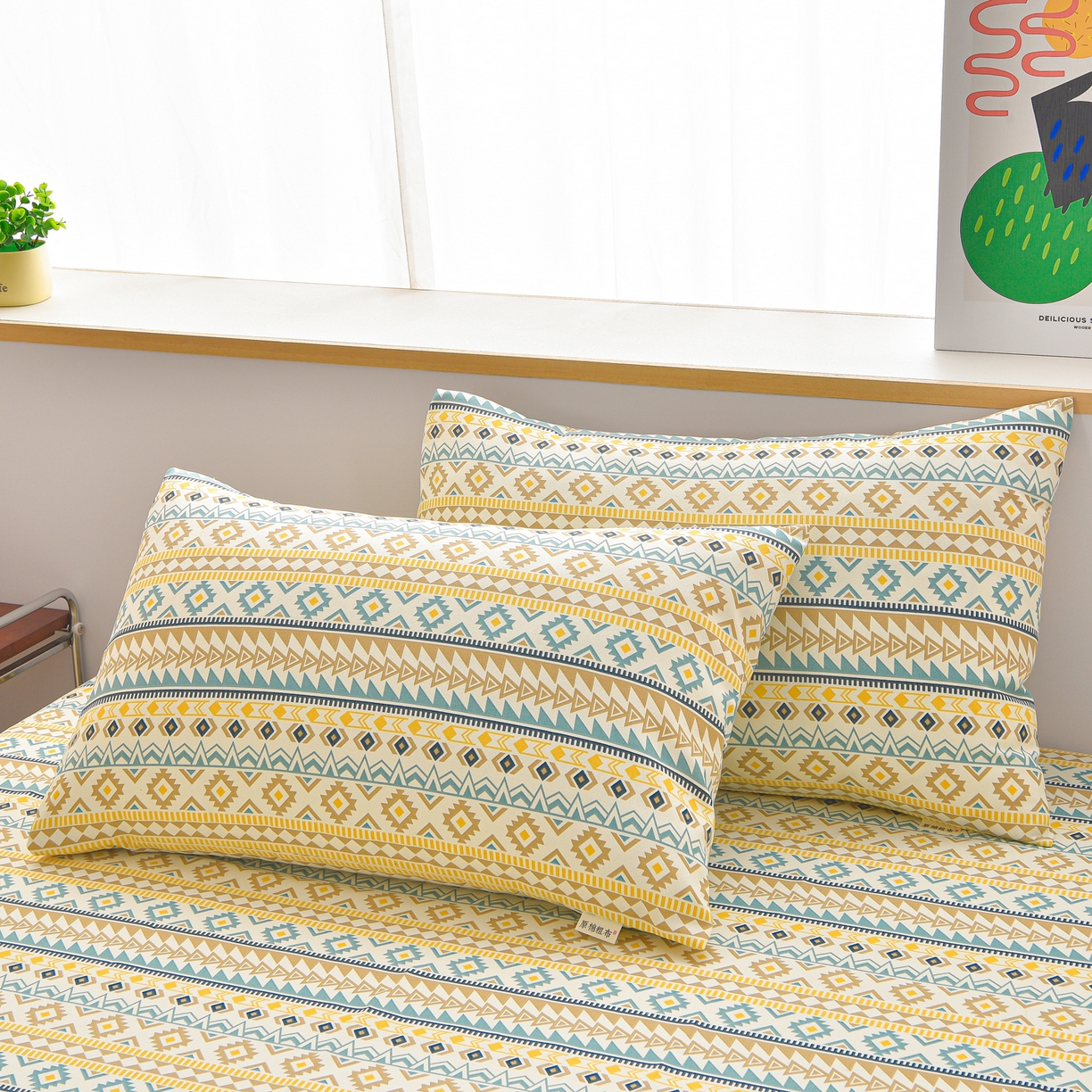 91家纺网 家纺一手货源 找家纺 （总）曼尼 2026新款亲肤舒适原棉老粗布床单凉席三件套